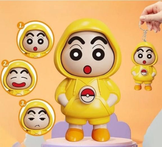 Shinchan Face Changing Keychain – Cute Anime Mood Keyring for Bags & Gifting