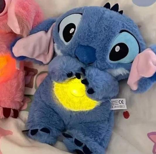 Musical Breathing Stitch Plush Doll – Glowing Heart Soft Toy for Kids & Gifts